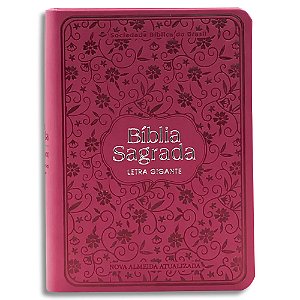Bíblia Feminina NAA Letra Gigante Capa Rosa Palavras de Jesus Destaque