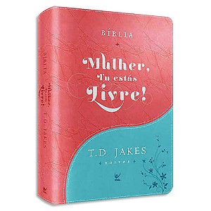 Bíblia Mulher, Tu Estás Livre! com Índice capa Turquesa Luxo