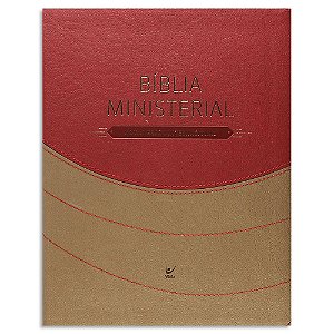 Bíblia Ministerial NVI capa Marrom e Vermelho com Índice