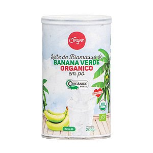 Leite De Biomassa De Banana Verde Organica 200g Em Po