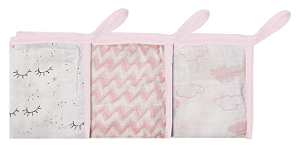 Paninho De Boca Soft Premium Papi Baby C/ Prendedor De Chupeta 32Cm X 32Cm Contem 03 Un