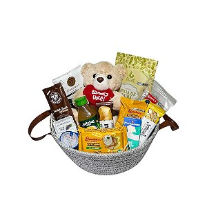 Cesta de Café da Manhã Amor com Pelúcia