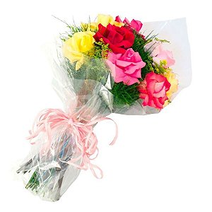 Buquê Rosas Importadas Coloridas ( 6 )