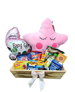 Cesta Maternidade Estrelinha Rosa