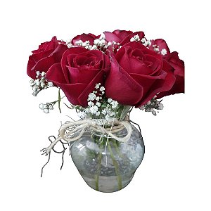 Arranjo com 10 Rosas Vermelhas