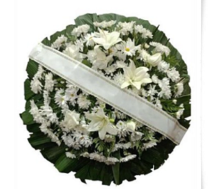 Coroa de Flores Pombinha Branca