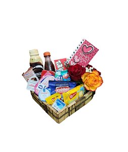 Cesta de Café da Manhã Coração Apaixonado