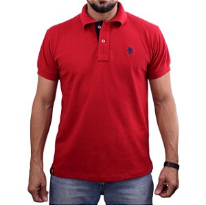 Camiseta Polo Sacudido's - Vermelho-Marinho