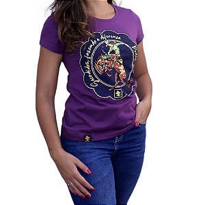 Camiseta Sacudido's Feminina - Rodeio - Roxo Maxis