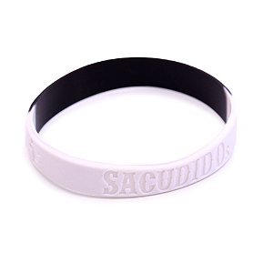 Pulseira Silicone Sacudido´s - 1 UN - Branco-Preto