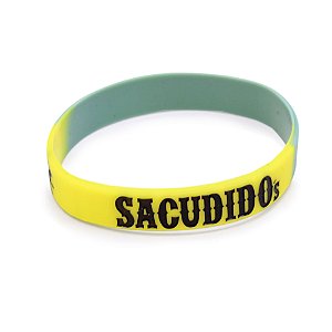 Pulseira Silicone Sacudido´s - 1 UN - Verde / Amarela