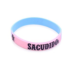 Pulseira Silicone Sacudido´s - 1 UN - Rosa / Azul