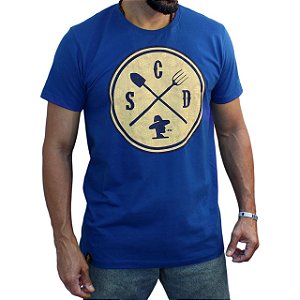 Camiseta Sacudido's - Logo Redondo - Azul Real