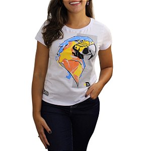 Camiseta BÃO NU MUNDO Feminina - Arara - Branca