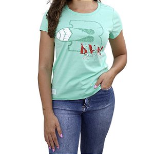 Camiseta BÃO NU MUNDO Feminina - COWGIRL - Verde