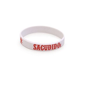 Pulseira Silicone Sacudido´s 1UN Branco marca Vermelho