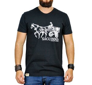 Camiseta Sacudido's - Carroça - Preta