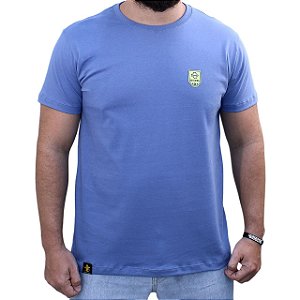 Camiseta Sacudido's - Logo Especial - Azul e Verde Limão