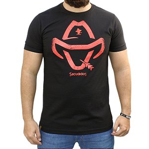 Camiseta SCD Plastisol - Logo Estilizado - Preto e Vermelho
