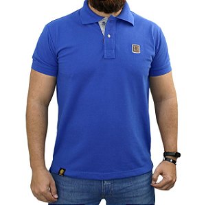 Camiseta Polo Sacudido's - Royal - Cinza Mescla