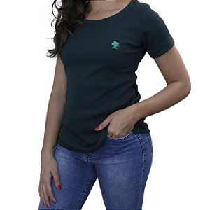 Camiseta Sacudido's Feminina Ribana - Verde Escuro