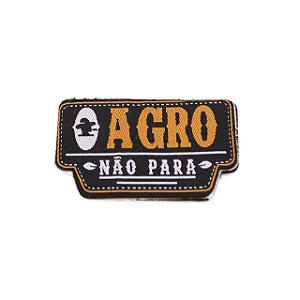 ADESIVO DE CHAPÉU SACUDIDO´S - AGRO NÃO PARA - PRETO E LARANJA