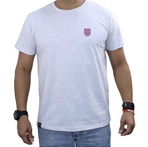 Camiseta Sacudido's - Logo Especial - Mescla Claro e Roxo