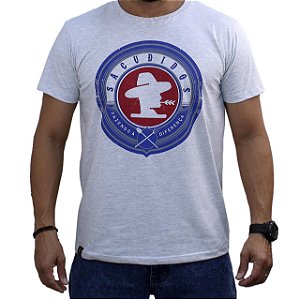 Camiseta Sacudido's - Logo Redondo - Mescla Claro