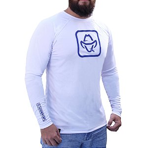 Camiseta Manga Longa Sacudido´s Masculina - Proteção Solar - Branca