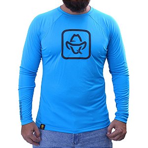 Camiseta Manga Longa Sacudido´s Masculina - Proteção Solar - Azul