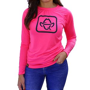 Camiseta Manga Longa Sacudido's Feminina - Proteção Solar - Pink
