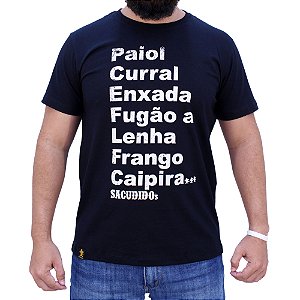 Camiseta Sacudido's - Palavras - Preta