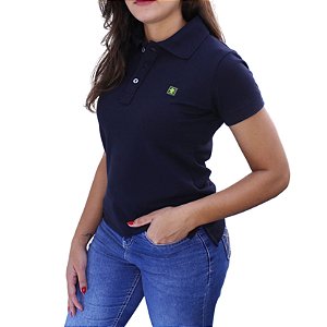 Camiseta Polo Feminina Sacudido's - Marinho