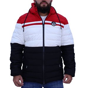 Jaqueta Sacudidos - Masculina - Vermelho Branco e Preto