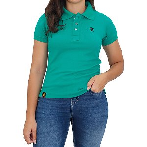 Camiseta Polo Feminina Sacudido's - Verde Laguna