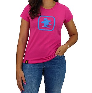Camiseta SCD Plastisol Feminina - Logo Quadrado - Rosa Pink