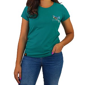 Camiseta SCD Plastisol Feminina - Beija-Flor - Verde Jade