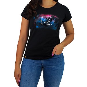 Camiseta SCD Plastisol Feminina - Logo Quadrado - Preto