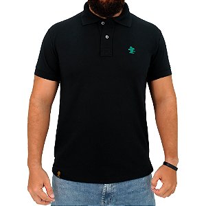 Camiseta Polo Sacudido's - Preto e Verde Laguna