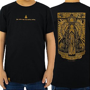 Camiseta Plastisol Infantil Sacudido's - Nossa Senhora Aparecida Preto