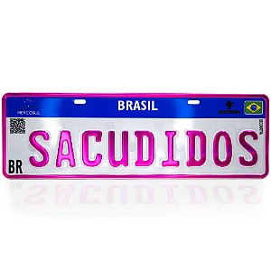 Placa Temática Sacudido´s Estilo Mercosul Carro - Sacudidos