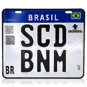 Placa Temática Sacudido´s Estilo Mercosul Moto - SCD BNM