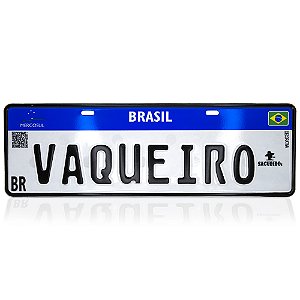 Placa Temática Sacudido´s Estilo Mercosul Carro - Vaqueiro