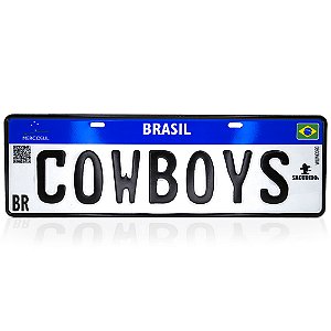 Placa Temática Sacudido´s Estilo Mercosul Carro - Cowboys