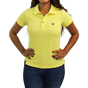 Camiseta Polo Feminina Sacudido's - Amarelo