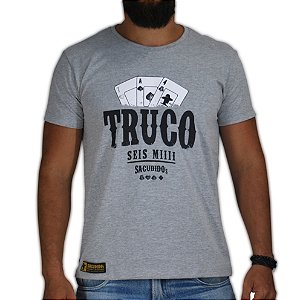 Camiseta Sacudido's - Truco - Cinza Mescla