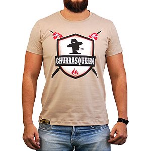 Camiseta Sacudido's - Churrasqueiro - Bege