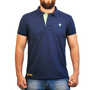 Camiseta Polo Sacudido's - Azul Marinho e Verde