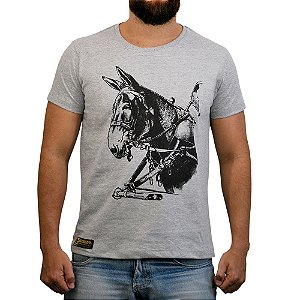 Camiseta Sacudido's - Burro - Cinza Mescla