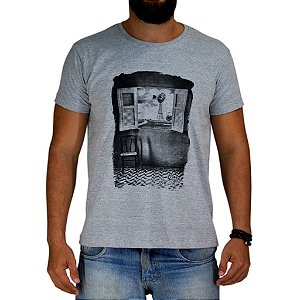 Camiseta Bão Nu Mundo - Paisagem - Cinza Mescla